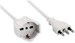 Prolunga 10 mt Spina 16A e Presa polivalente (schuko + 10/16A),Sezione Cavo 3G1,5 mm, Colore Bianco/ Nero