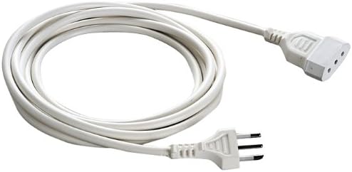 Prolunga 5m, spina e presa piccola 10A, bianco, Sezione cavo 3G0,75 mm²
