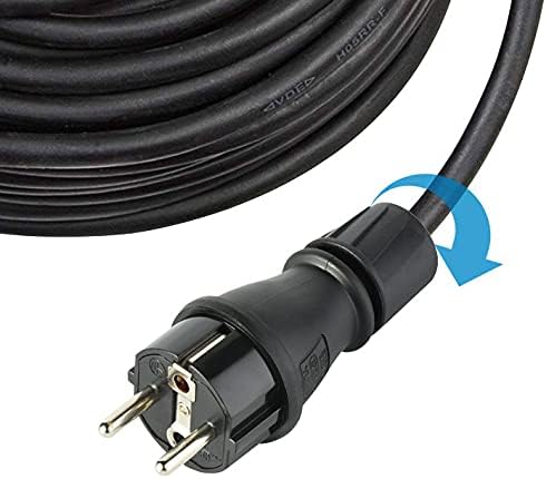 Spina Professionale Schuko, Protezione IP54, con Ghiera di Bloccaggio Cavo per Facilitare il Cablaggio, Colori: Nero, Rosso/Nero