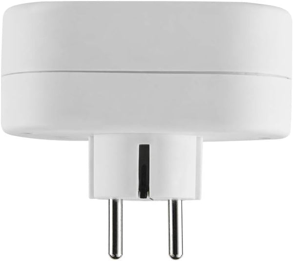 Adattatore 2 Prese Frontali, Spina Tedesca, Multipresa 2 Posti Schuko, Bianco