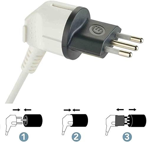 Confezione da 3 Adattatori Permanenti da Spina Tedesca/Schuko/Europea a Italiana 10A, Schuko Fix, grigio scuro