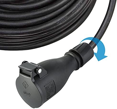 Presa Professionale Schuko, Protezione IP54, con Tappo con Chiusara a Molla Automatica per Consentire Operazione a Mano, Colori: Nero; Rosso/Nero