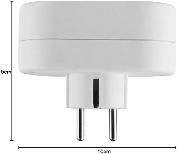 Adattatore 2 Prese Frontali, Spina Tedesca, Multipresa 2 Posti Schuko, Bianco