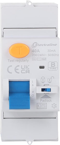 Interruttore differenziale, 40A, sensibilità 30mA Monofase, tipo B (adatto per impianti fotovoltaici, colonnine di ricarica EV, e convertitori di potenza)