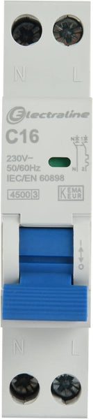 Interruttore Magnetotermico 2A/16A/16A/20A/25A/32A, curva C (protezione ottimale contro sovracorrenti e cortocircuiti), 1P+N, 4,5kA, 240V, certificati CE, KEMA-KEUR, e UKCA