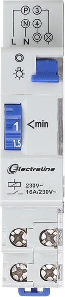 Temporizzatore luci scala, 16A, 1-7min, 230V, 50Hz, Grigio