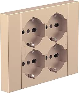 Multipresa da incasso Quadra 4 Posti Universali P40, compatibile con tutte le scatole da incasso 3 posti (muratura o cartongesso)