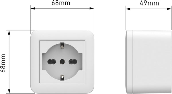 Contenitore da superficie FIXA con presa P40 (Schuko+10/16A), Bianco/ Nero, IP40, compatibile per installazione con tubo rigido e canalina