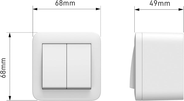 Contenitore da superficie con doppio interruttore/deviatore FIXA, 10A, IP40, compatibile per installazione con tubo rigido e canalina, Nero/ Bianco