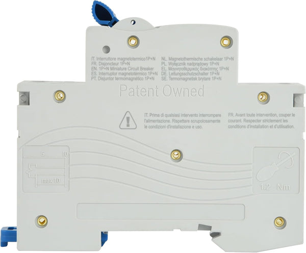Interruttore Magnetotermico 2A/16A/16A/20A/25A/32A, curva C (protezione ottimale contro sovracorrenti e cortocircuiti), 1P+N, 4,5kA, 240V, certificati CE, KEMA-KEUR, e UKCA
