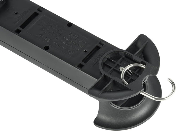 Multipresa da Lavoro Pro-Line 4 Prese Schuko, Avvolgicavo con Prolunga 5 Metri, 4 Posti Schuko, Spina Schuko, Appendibile con ganci, dotata di fori per fascette