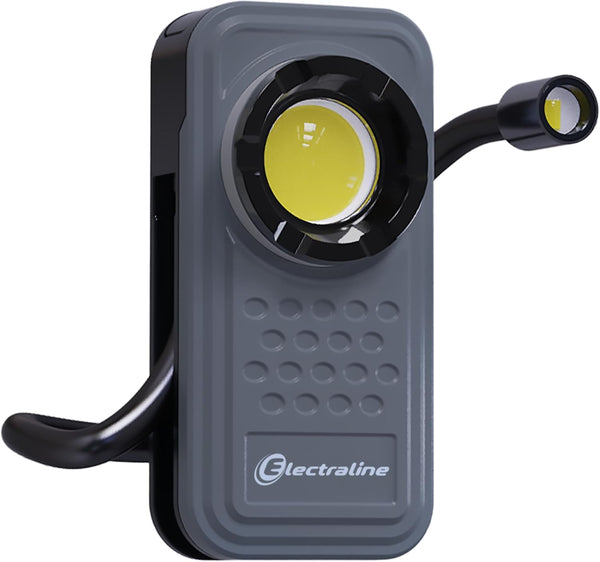 Lampada ispezione Led 60W, Braccio flessibile 600LM, Ricaricabile con cavo USB-C (incluso), IP65