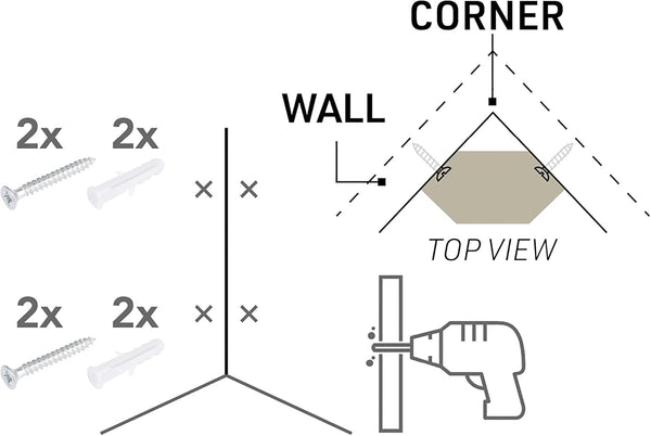 Multipresa da cucina in acciaio inox, fissabile a muro con 3 prese tedesche Schuko + 2 USB (1 tipo A e 1 tipo C) 3.1A 15.5W, Cavo 2m H05VV-F sezione 3G1.5 mm