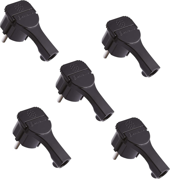 Confezione da 5 Spine Schuko, Piatta, Nero/ Bianco