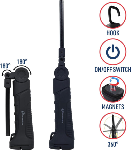 Torcia LED, Lampada da ispezione LED 400 Lumen, 6500k, pieghevole, batteria ricaricabile 1200mAh