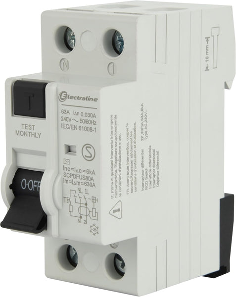 Interruttore Differenziale 25A/40A/63A, sensibilità 30mA, tipo AC