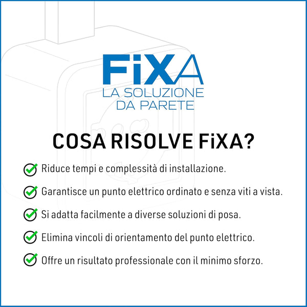 Contenitore da superficie FIXA con due prese bivalenti (10/16A), Nero/ Bianco, IP40, compatibile per installazione con tubo rigido e canalina