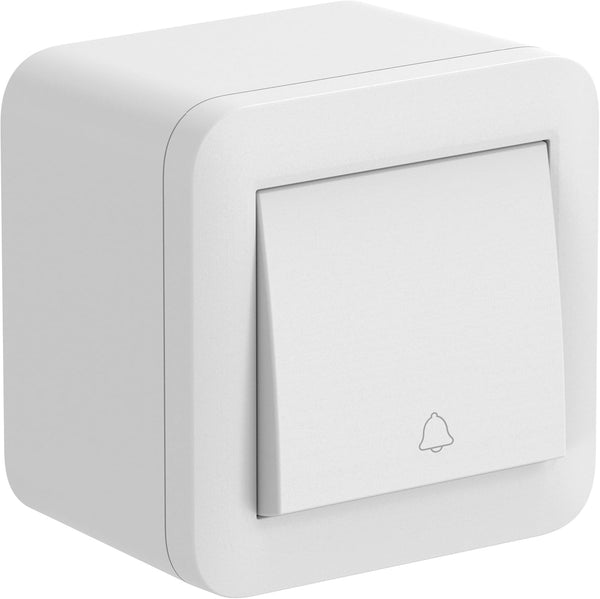 Contenitore da superficie Pulsante 10A FIXA, bianco, IP40, compatibile per installazione con tubo rigido e canalina