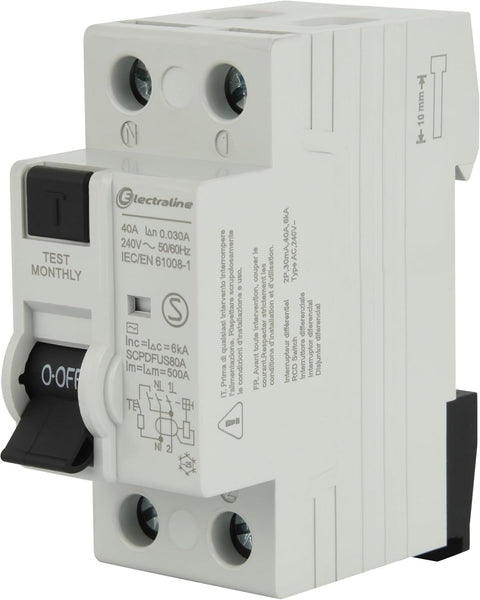 Interruttore Differenziale 25A/40A/63A, sensibilità 30mA, tipo AC