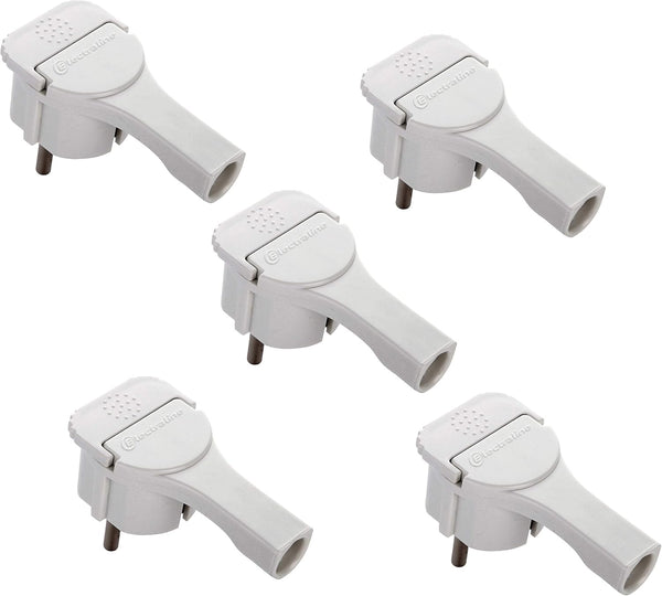 Confezione da 5 Spine Schuko, Piatta, Nero/ Bianco