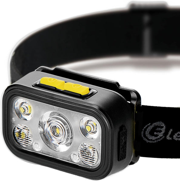 Lampada/Torcia frontale LED potente 600 Lumen, Batteria 1000mAh ricaricabile