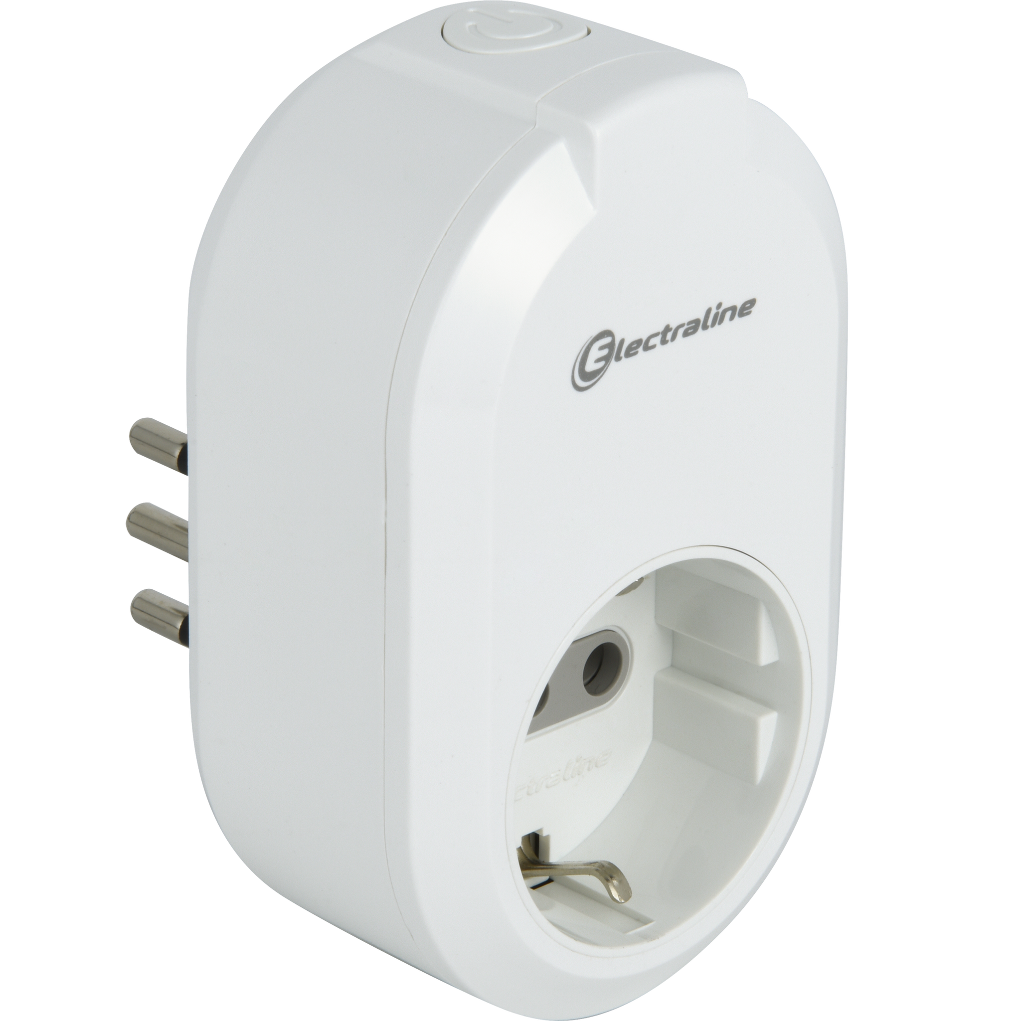 Electraline 48509 Presa Smart WiFi, Presa Elettrica Intelligente Polivalente P30, Spina Piccola Italiana 10A compatibile con Tuya, Funzione Timer compatibile con Alexa e Google Assistant