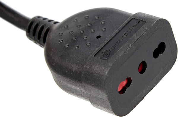 Prolunga 3m Spina e Presa bivalente 10/16A,Sezione Cavo 3G1 mm, Bianco/ Nero