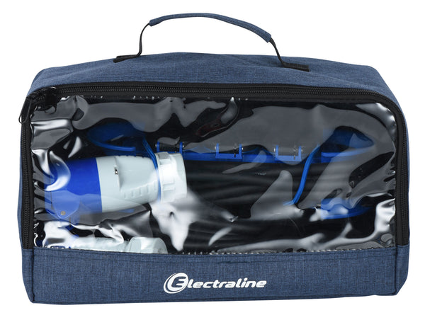 Electraline 62575 Multipresa / Prolunga Outdoor con Spina CEE, 1 Presa CEE + 3 Prese Schuko IP44, appendibile con 2 Ganci + Elastici Fermacavo, Cavo in gomma 10M, H07RN-F 3G1.5, Campeggio, Caravan