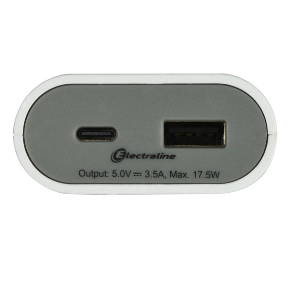 Prolunga Elettrica Portatile 1.5 M / Adattatore da Viaggio / Caricatore Portatile Fast Charge 2 USB 3.5A QC (1 USB tipo A + 1 USB tipo C compatibile con ultime tecnologie) 17.5W