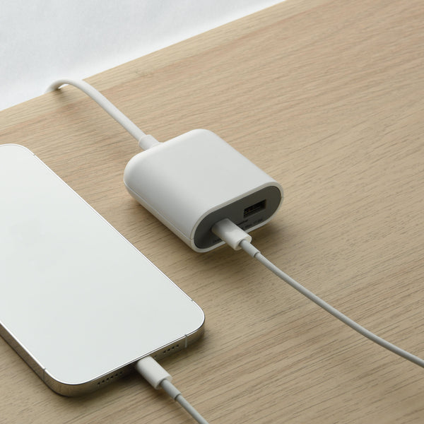Prolunga Elettrica Portatile 1.5 M / Adattatore da Viaggio / Caricatore Portatile Fast Charge 2 USB 3.5A QC (1 USB tipo A + 1 USB tipo C compatibile con ultime tecnologie) 17.5W