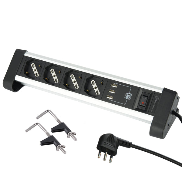 Multipresa da Scrivania 4 Posti + 3 USB 3.4A